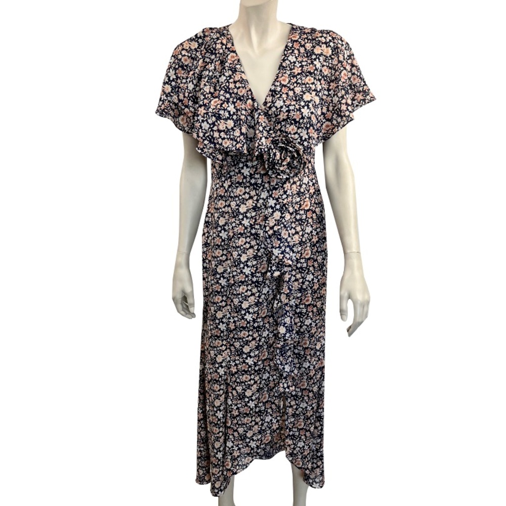 Vintage 1990s Karin Stevens Floral Midi Dress